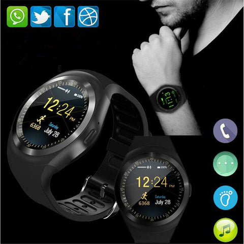 Kit 2 Smart Watch Relógio Inteligente Y1 Bluetooth Android Touch